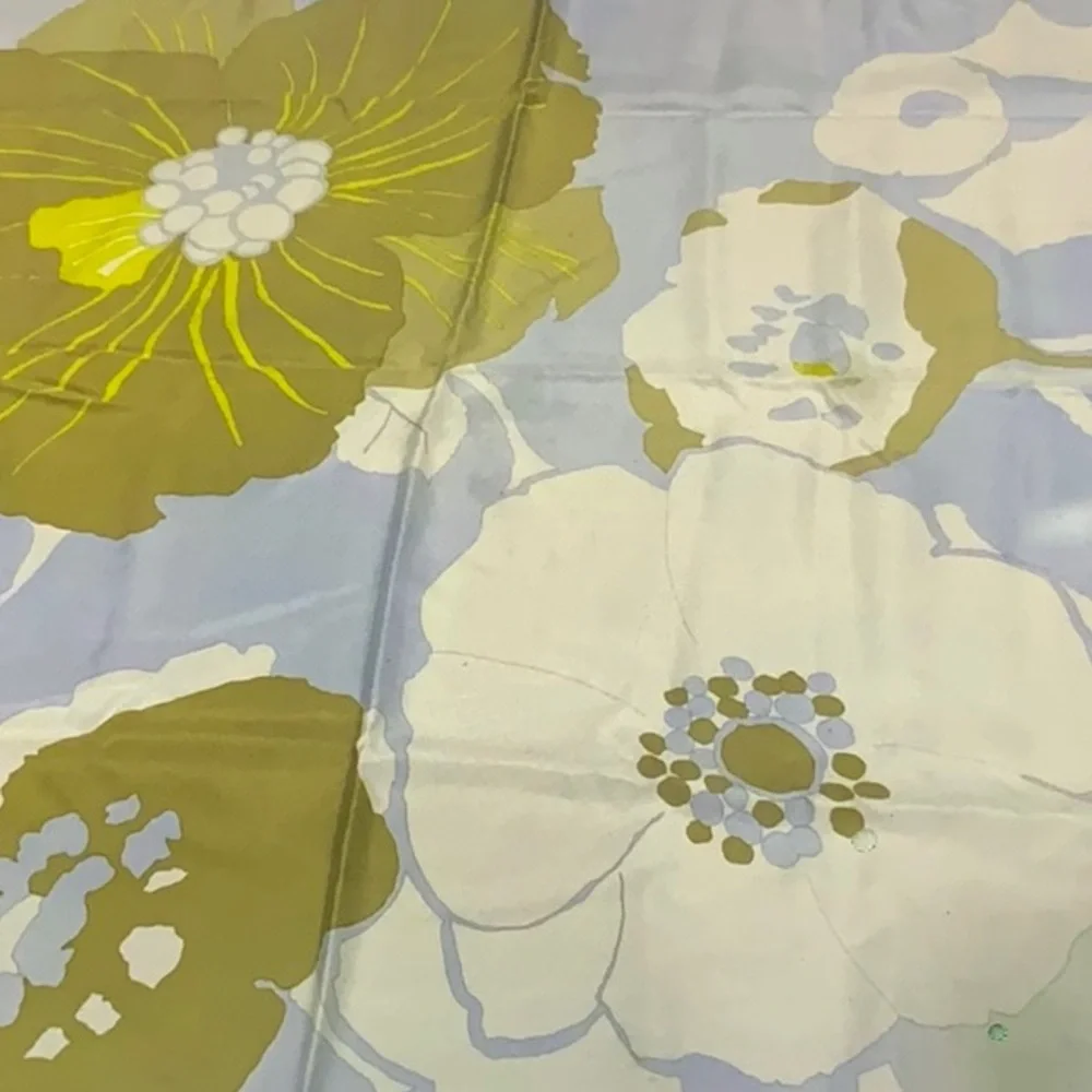 Vintage Christian Dior floral Print 100% Silk Scarf Flawed